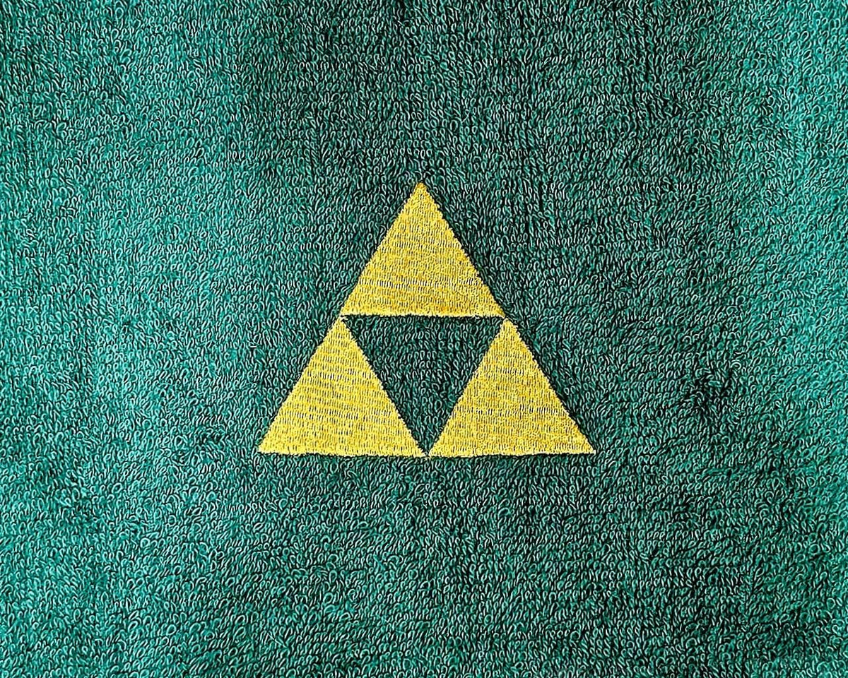 Handcrafted Zelda Tri-Force Terrycloth Hand Towel: Geeky Kitchen Decor