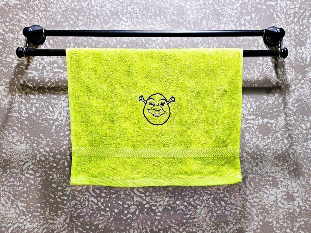 Handcrafted Shrek Terrycloth Hand Towel: Geeky Kitchen Decor