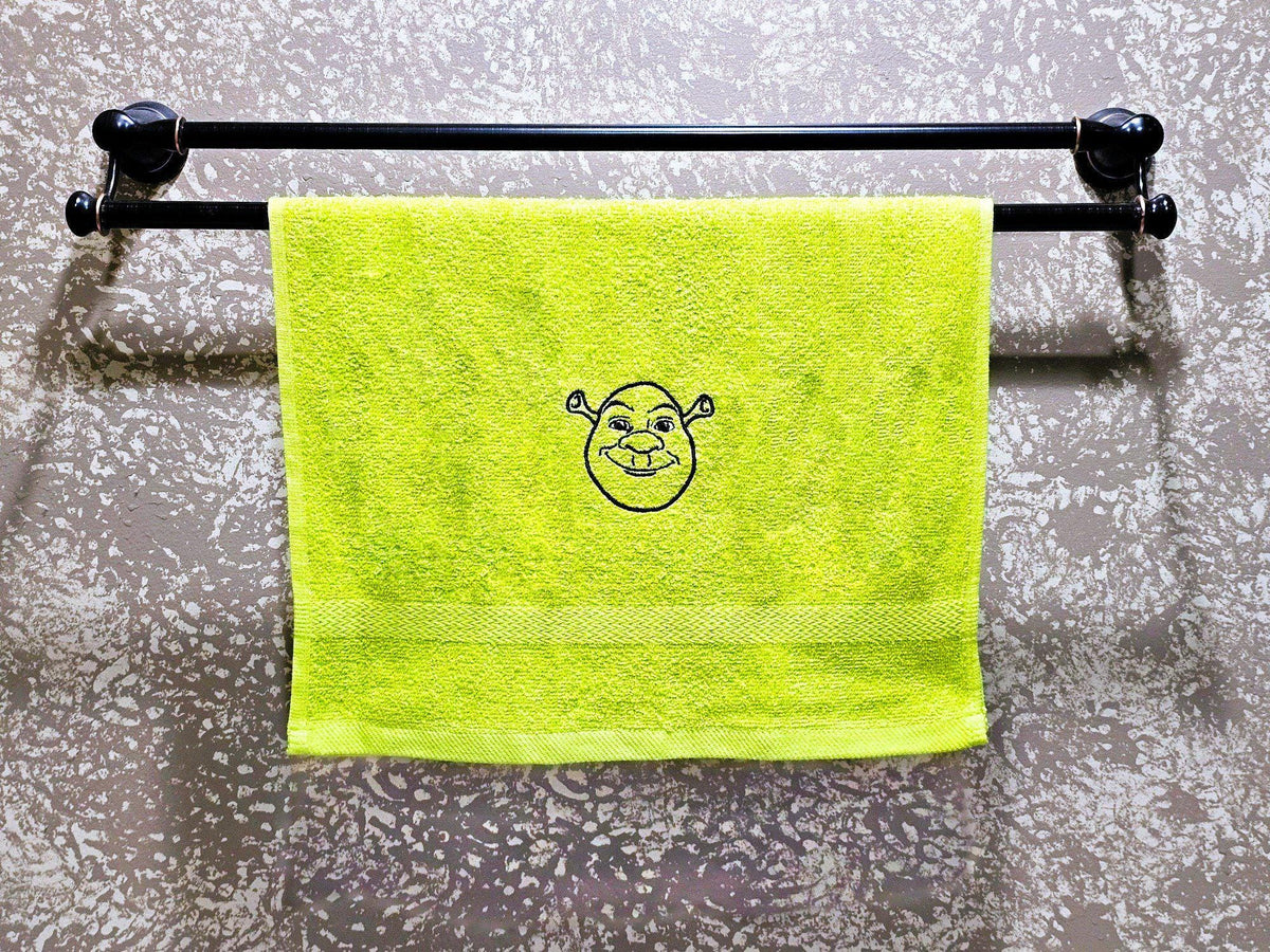 Handcrafted Shrek Terrycloth Hand Towel: Geeky Kitchen Decor
