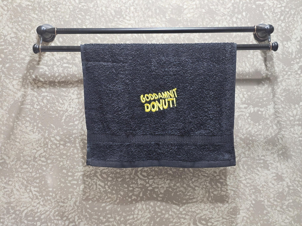 Handcrafted Dungeon Crawler Carl GODDAMN IT DONUT Terrycloth Hand Towel: Geeky Kitchen Decor
