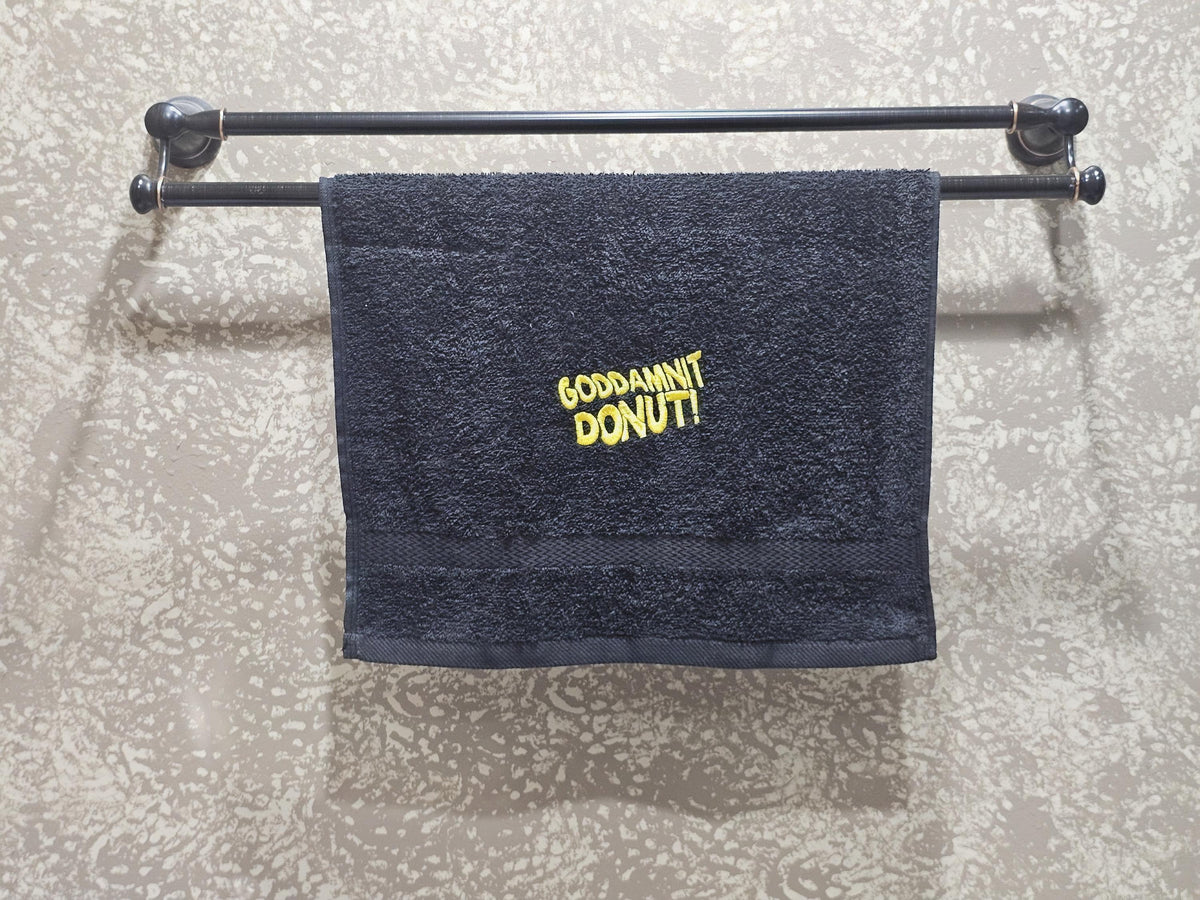 Handcrafted Dungeon Crawler Carl GODDAMN IT DONUT Terrycloth Hand Towel: Geeky Kitchen Decor