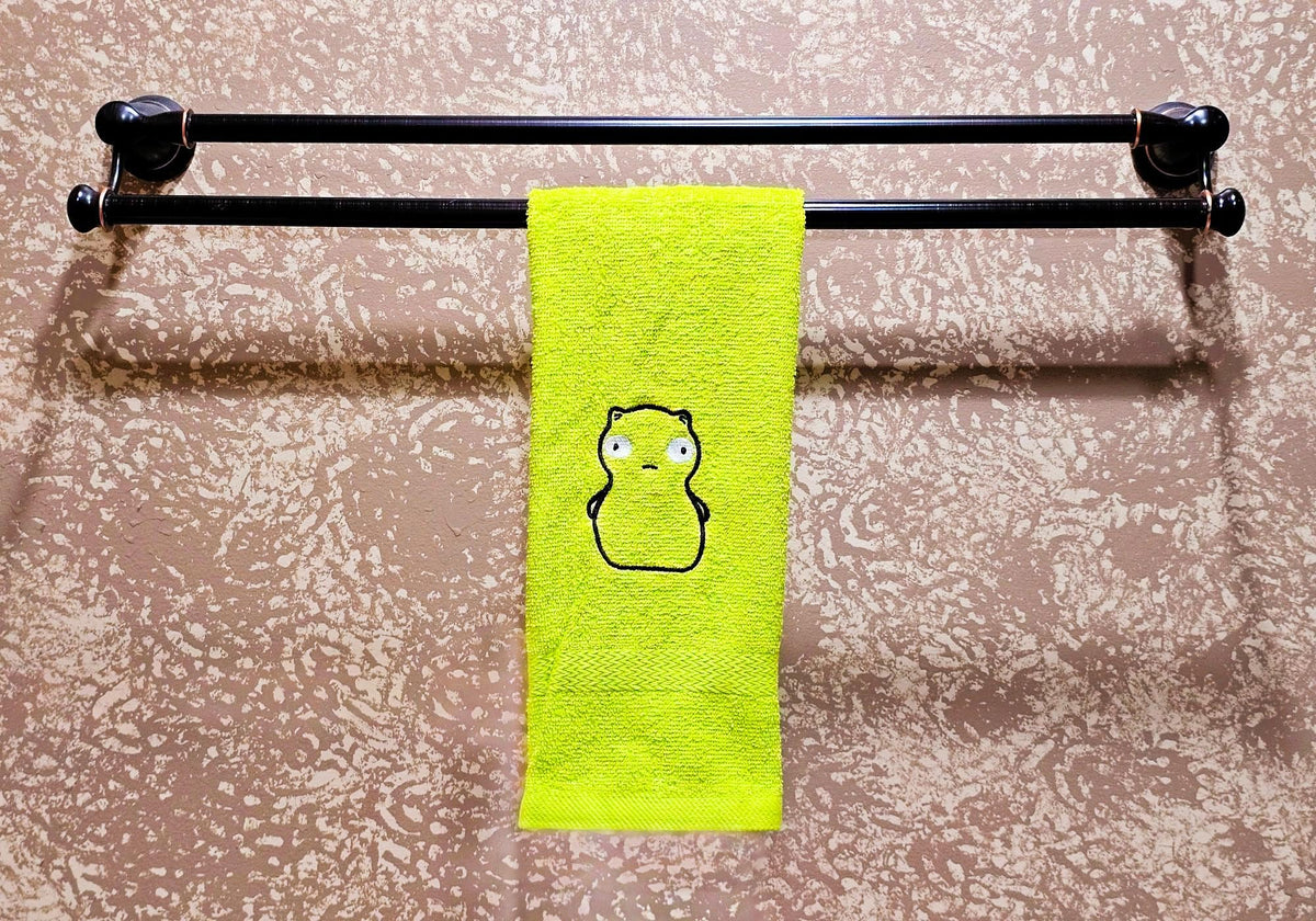 Handcrafted Bob's Burgers Kuchi Kopi Terrycloth Hand Towel: Geeky Kitchen Decor
