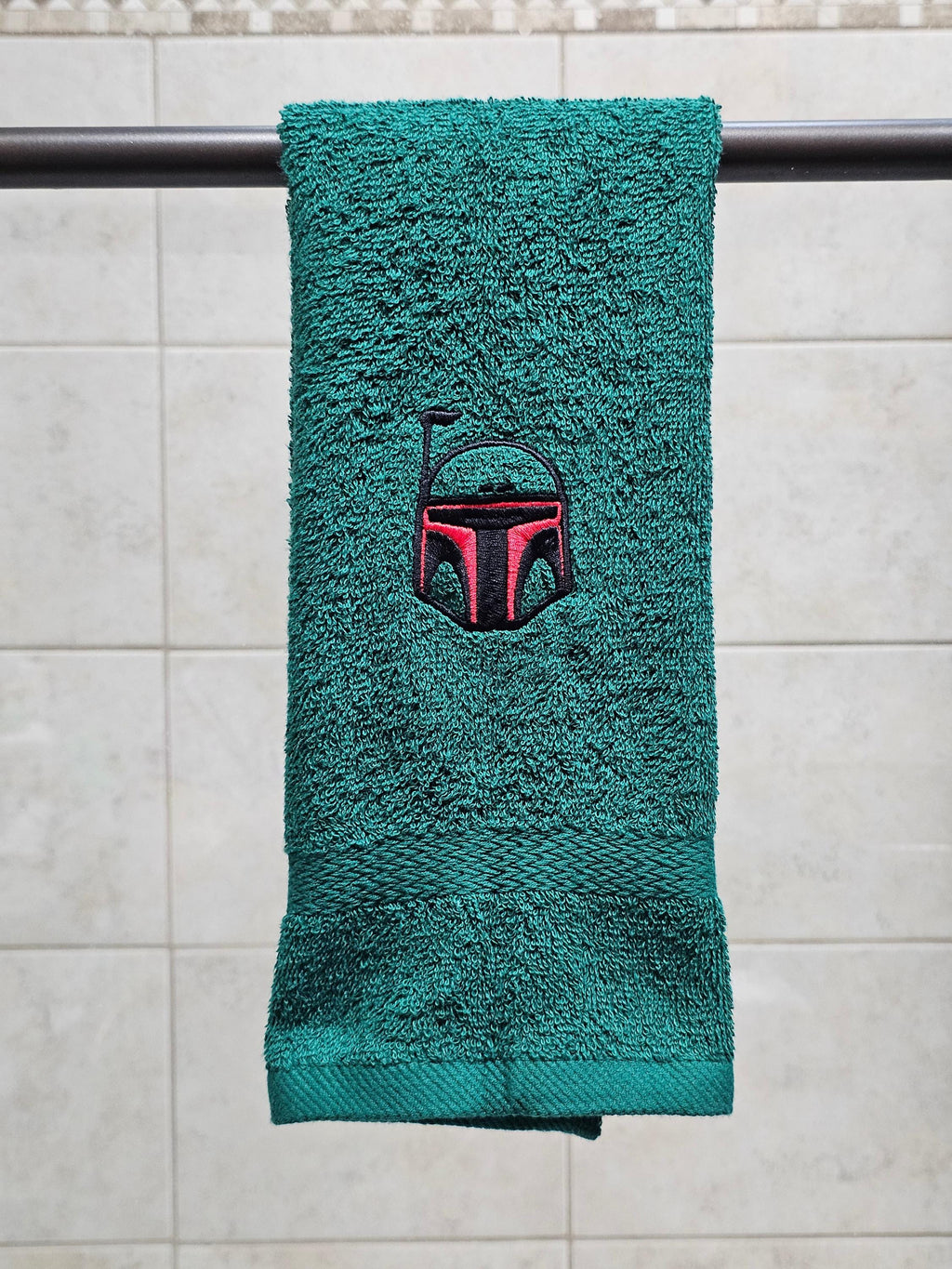 Handcrafted Star Wars Boba Fett Terrycloth Hand Towel: Geeky Kitchen Decor