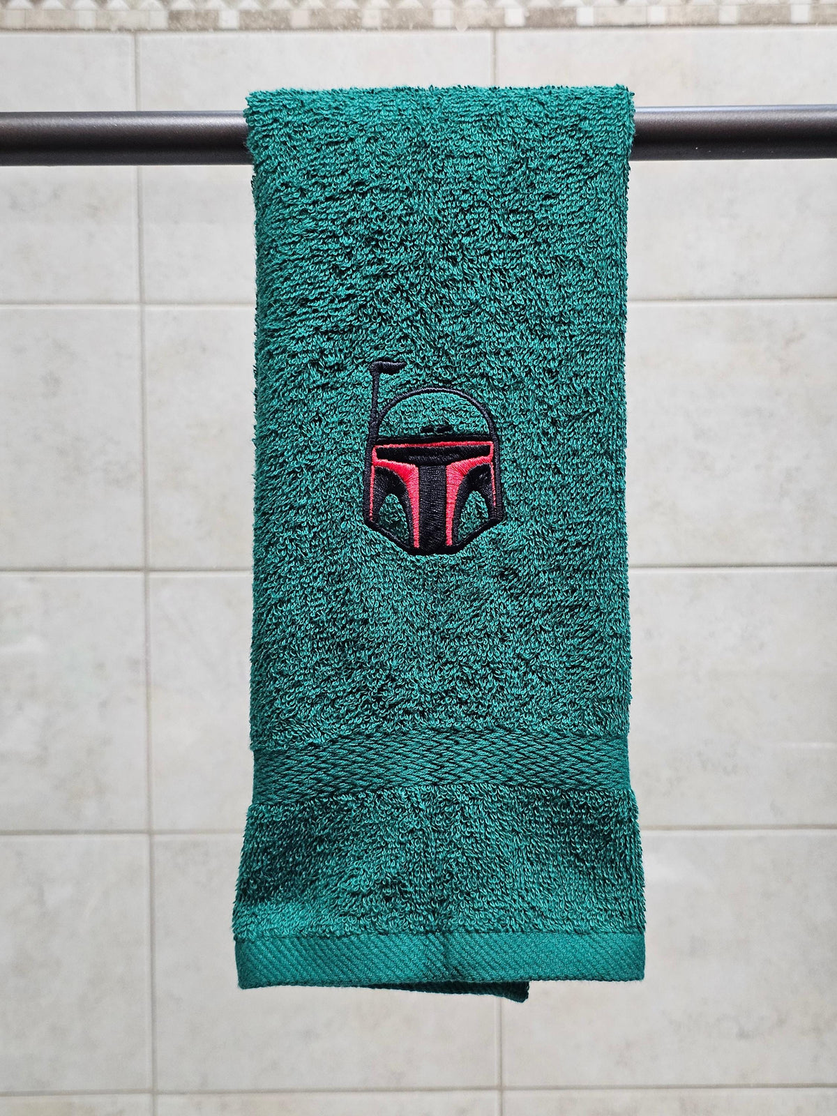 Handcrafted Star Wars Boba Fett Terrycloth Hand Towel: Geeky Kitchen Decor