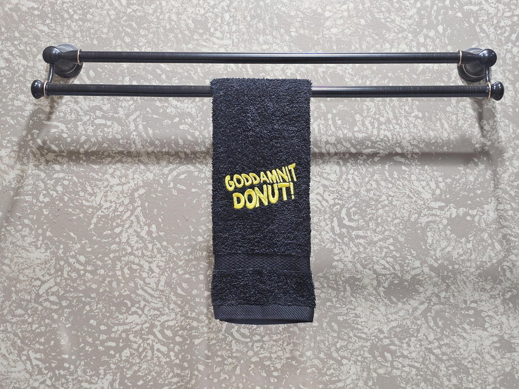 Handcrafted Dungeon Crawler Carl GODDAMN IT DONUT Terrycloth Hand Towel: Geeky Kitchen Decor